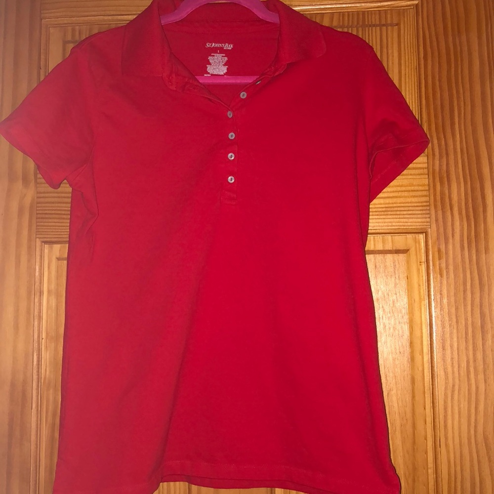 Red St. John’s Bay Polo Tee Shirt